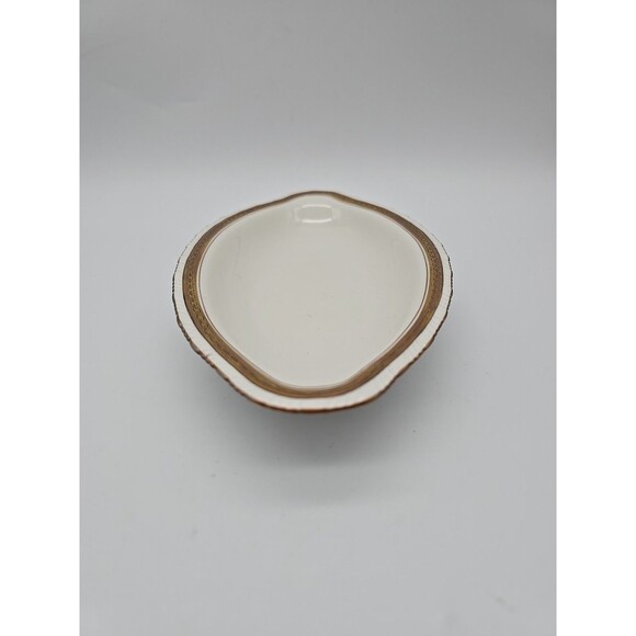 Rorstrand Sweden Small Oblong Porcelain Bowl #522 Gold Ribbon Pattern 9.5" x 5" - Picture 2 of 8